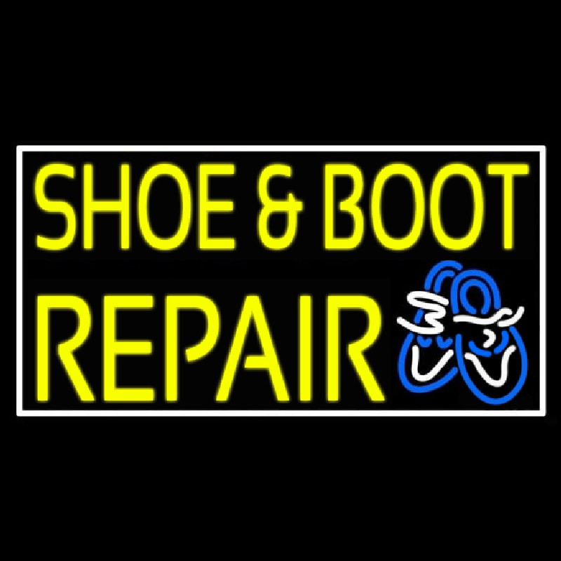 Yellow Shoe And Boot Repair Enseigne Néon