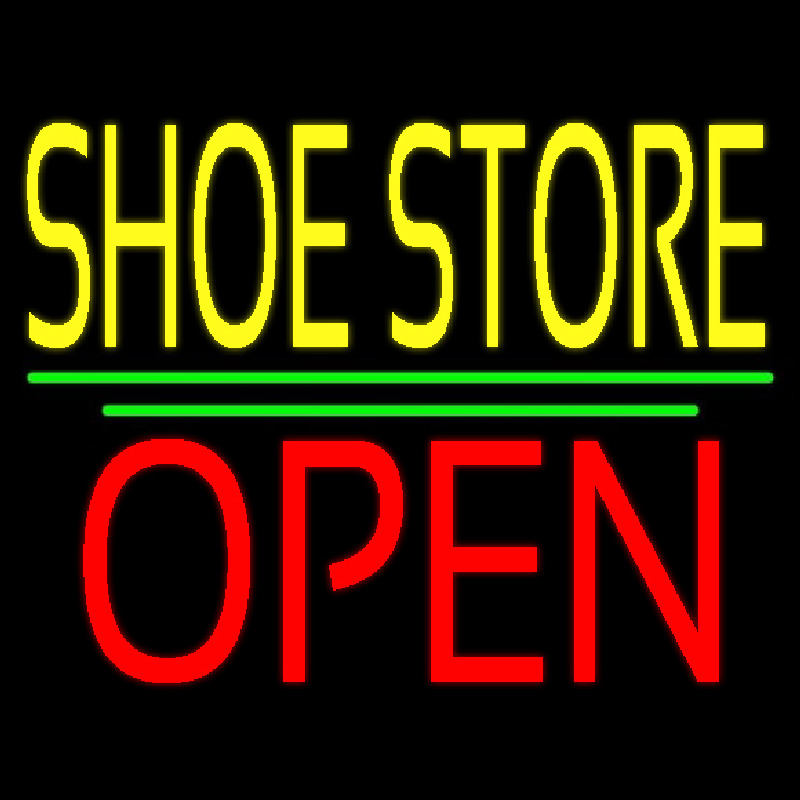 Yellow Shoe Store Open Enseigne Néon