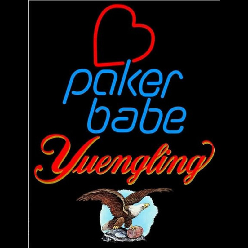 Yuengling Poker Girl Heart Babe Beer Sign Enseigne Néon