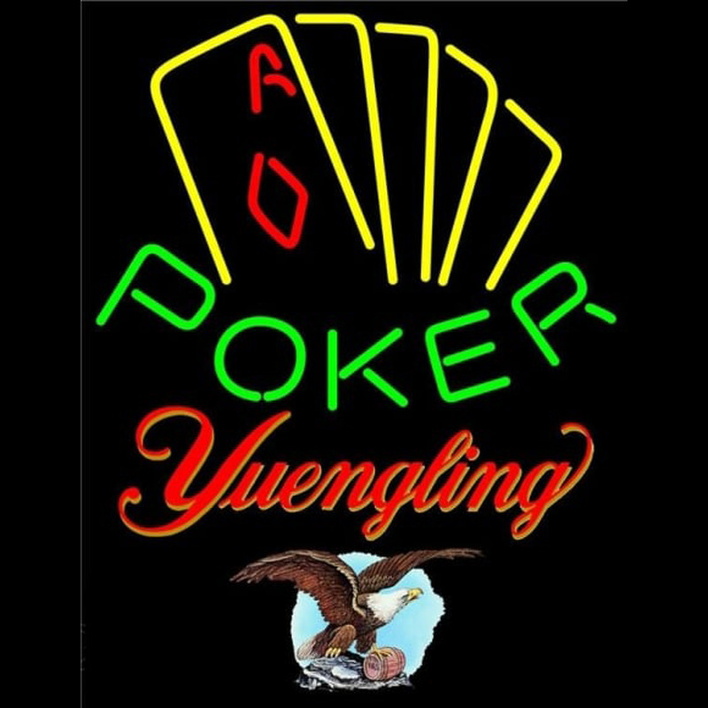 Yuengling Poker Yellow Beer Sign Enseigne Néon