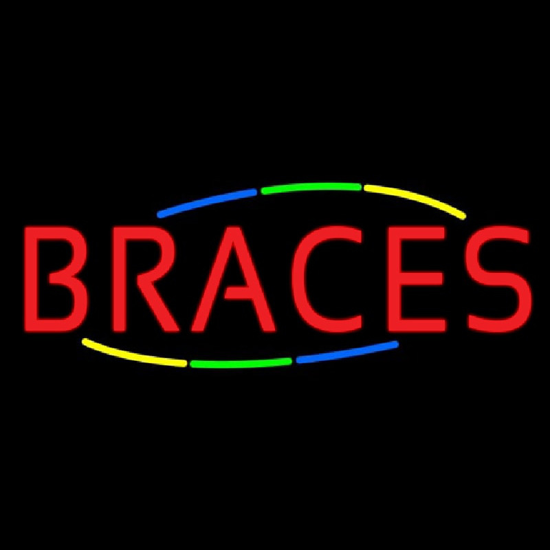 Multi Colored Deco Style Braces Enseigne Néon