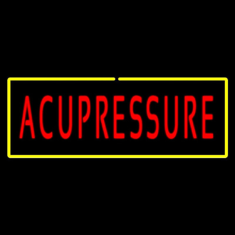 Red Acupressure With Yellow Border Enseigne Néon