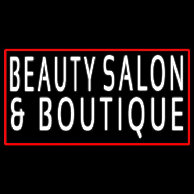 Beauty Salon And Boutique With Red Border Enseigne Néon