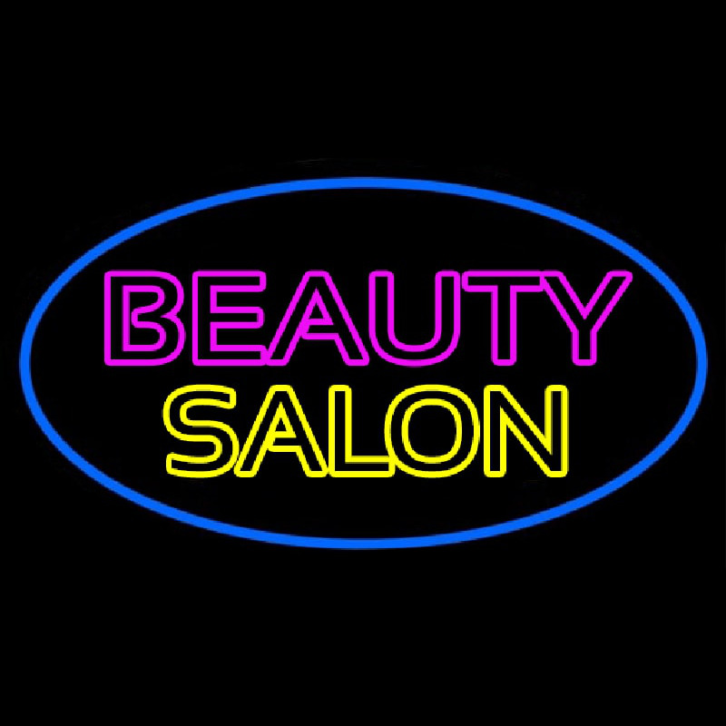 Double Stroke Pink Beauty Yellow Salon Enseigne Néon