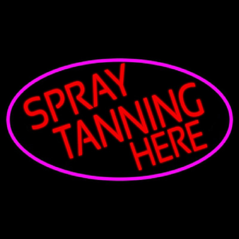 Red Spray Tanning Here Enseigne Néon