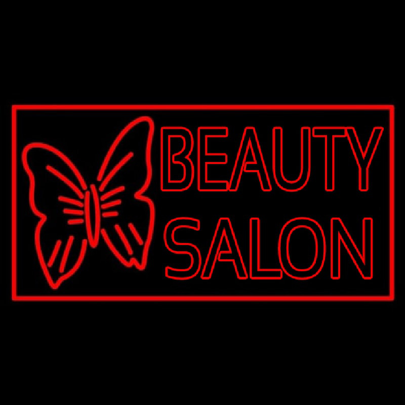 Beauty Salon With Butterfly Logo Enseigne Néon