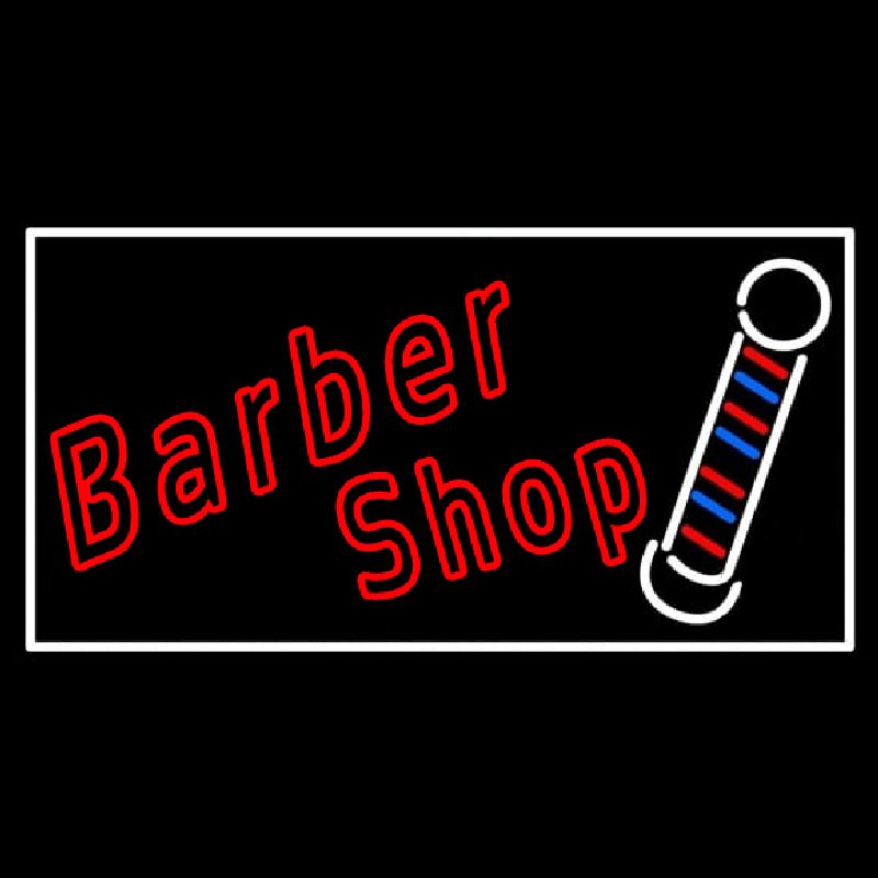 Double Stroke Red Barber Shop Enseigne Néon