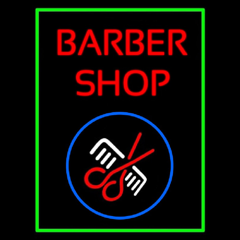 Red Barber Shop Enseigne Néon