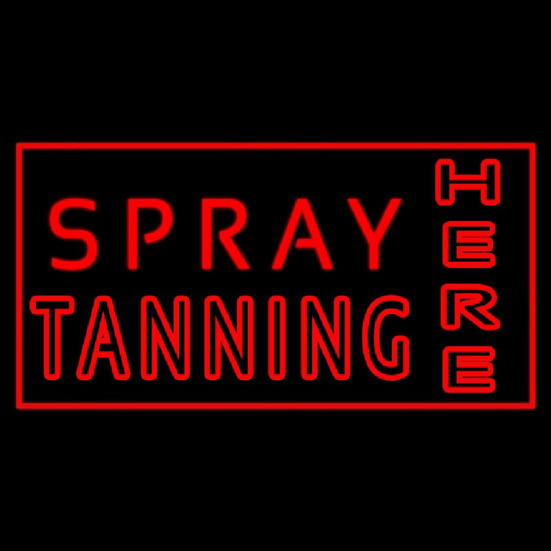 Red Spray Tanning Here Enseigne Néon