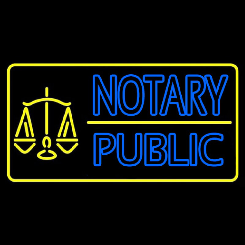 Double Stroke Notary Public Logo Enseigne Néon