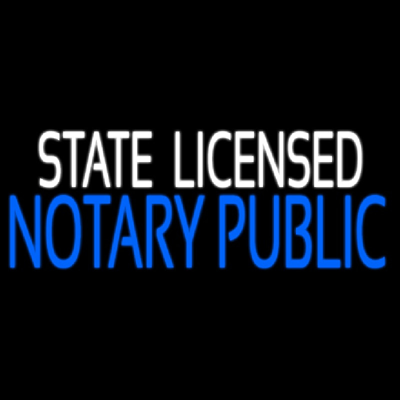 State Notary Public Licensed Enseigne Néon