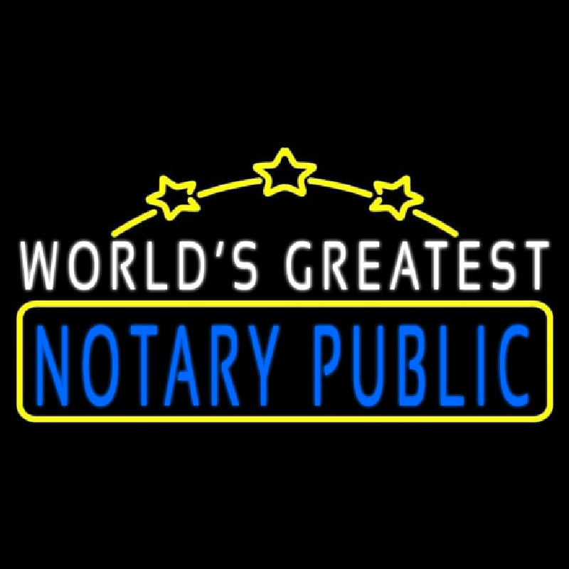 Worlds Greatest Notary Public Enseigne Néon