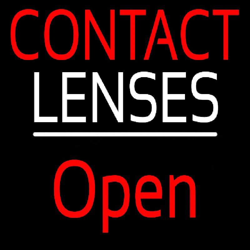 Contact Lenses Script1 Open White Line Enseigne Néon