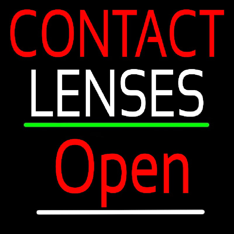 Contact Lenses Script2 Open Green Line Enseigne Néon