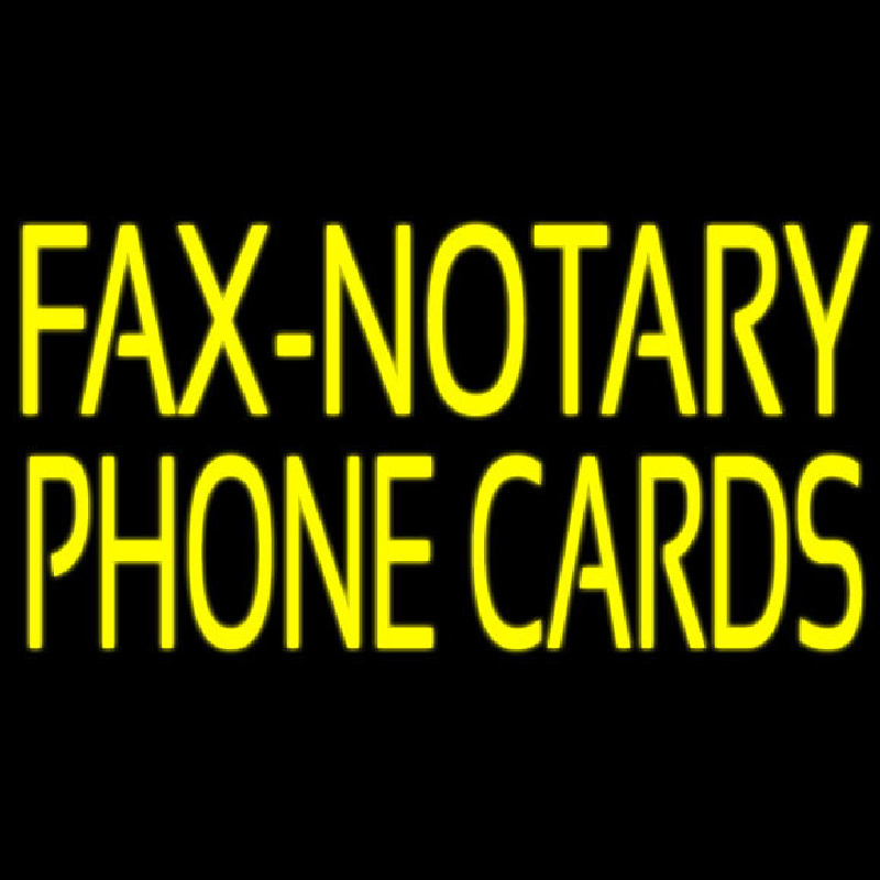 Yellow Fa  Notary Phone Cards With White Border Enseigne Néon