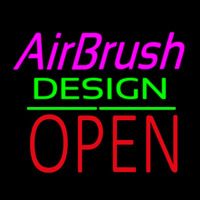 Airbrush Design Block Open Green Line Enseigne Néon