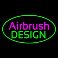 Airbrush Design Oval Green Enseigne Néon