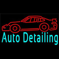 Auto Detailing With Car Logo 1 Enseigne Néon