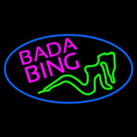 Bada Bing Girl With Blue Border Enseigne Néon