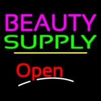 Beauty Supply Open Yellow Line Enseigne Néon