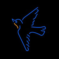 Blue Bird With Logo Enseigne Néon