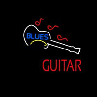 Blue Blues Red Guitar Enseigne Néon