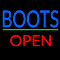 Blue Boots Open With Line Enseigne Néon