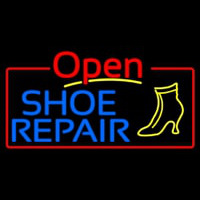 Blue Shoe Repair Open Enseigne Néon