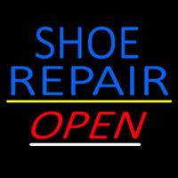 Blue Shoe Repair Open With Line Enseigne Néon