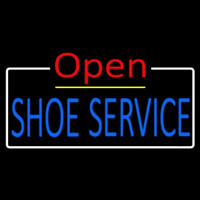 Blue Shoe Service Open Enseigne Néon