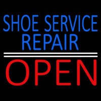 Blue Shoe Service Repair Open Enseigne Néon