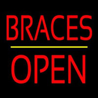 Braces Block Open Yellow Line Enseigne Néon