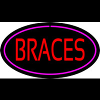 Braces Oval Pink Enseigne Néon