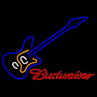 Budweiser Blue Electric Guitar Beer Sign Enseigne Néon