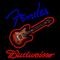 Budweiser Fender Blue Red Guitar Beer Sign Enseigne Néon