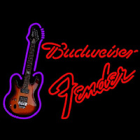 Budweiser Fender Red Guitar Beer Sign Enseigne Néon