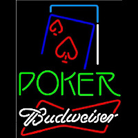 Budweiser Green Poker Red Heart Beer Sign Enseigne Néon