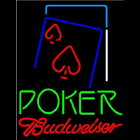 Budweiser Green Poker Red Heart Beer Sign Enseigne Néon