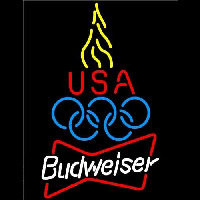 Budweiser Olympic Torch Beer Sign Enseigne Néon