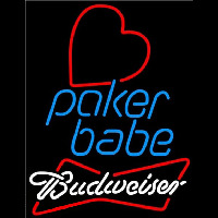 Budweiser Poker Girl Heart Babe Beer Sign Enseigne Néon