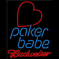 Budweiser Poker Girl Heart Babe Beer Sign Enseigne Néon