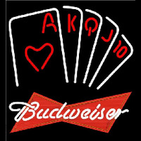 Budweiser Poker Series Beer Sign Enseigne Néon