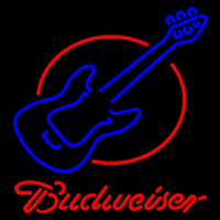 Budweiser Red Round Guitar Beer Sign Enseigne Néon