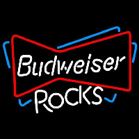 Budweiser Rocks Bowtie Beer Sign Enseigne Néon