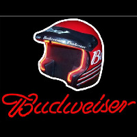 Budweiser Vintage Hascar Helmet Beer Sign Enseigne Néon