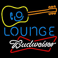 Budweiser White Guitar Lounge Beer Sign Enseigne Néon