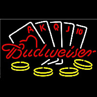 Budweiser With Poker Beer Sign Enseigne Néon