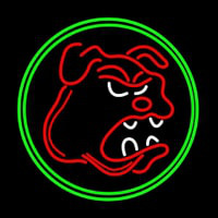 Bull Dog Green Oval Enseigne Néon