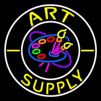 Circle Art Supply With Logo Enseigne Néon