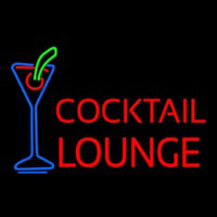 Cocktail Lounge With Martini Glass Enseigne Néon